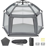 Baby Playpen with Self-Inflating Play Mat & Travel Bag