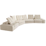 181" Square arm 4-Seater Frosted Velvet Sectional Sofa