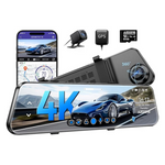 Azdome PG17 12" WiFi Mirror Dash Cam (4K Front/1080p Rear)
