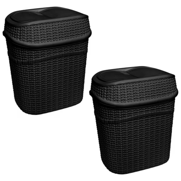 2-Pack Bath Bliss 9.5 L Plastic Sailor Knot Swing Top Waste Bin
