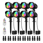 8-Pack 7W RGB DC/AC 12V 24V Low Voltage Landscape Lights