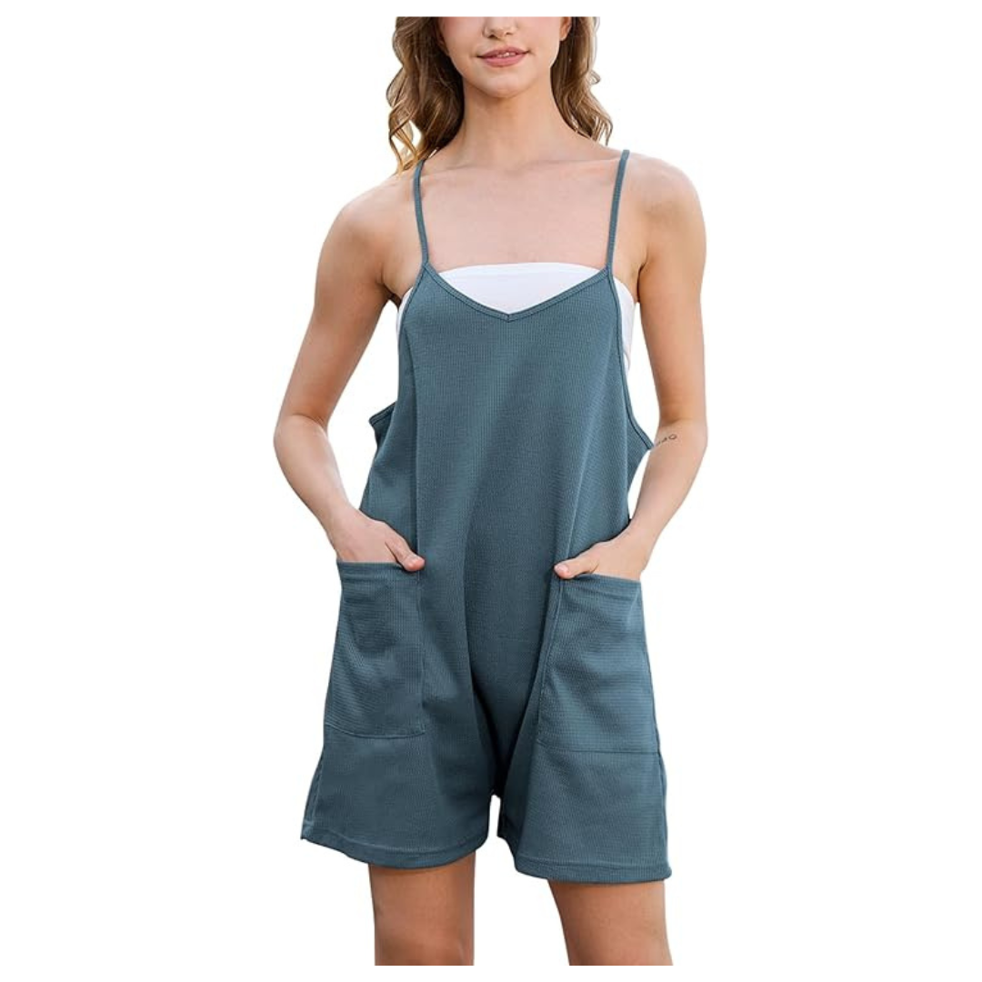 Women's Casual Waffle Knit Sleeveless Romper (Various)