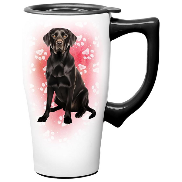 Lab Ceramic Travel Coffee Mug With Lid And Handle