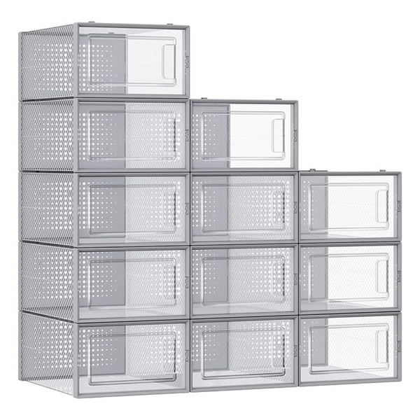 12-Pack Songmics Stackable Plastic Shoe Storage Organizers