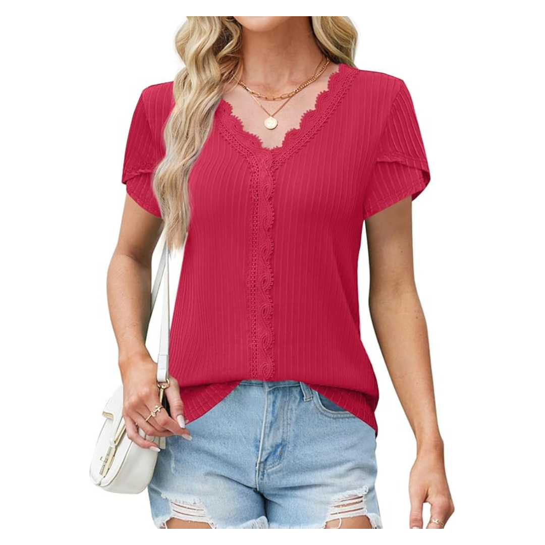 Women's Soft Dressy Petal Textured Tops