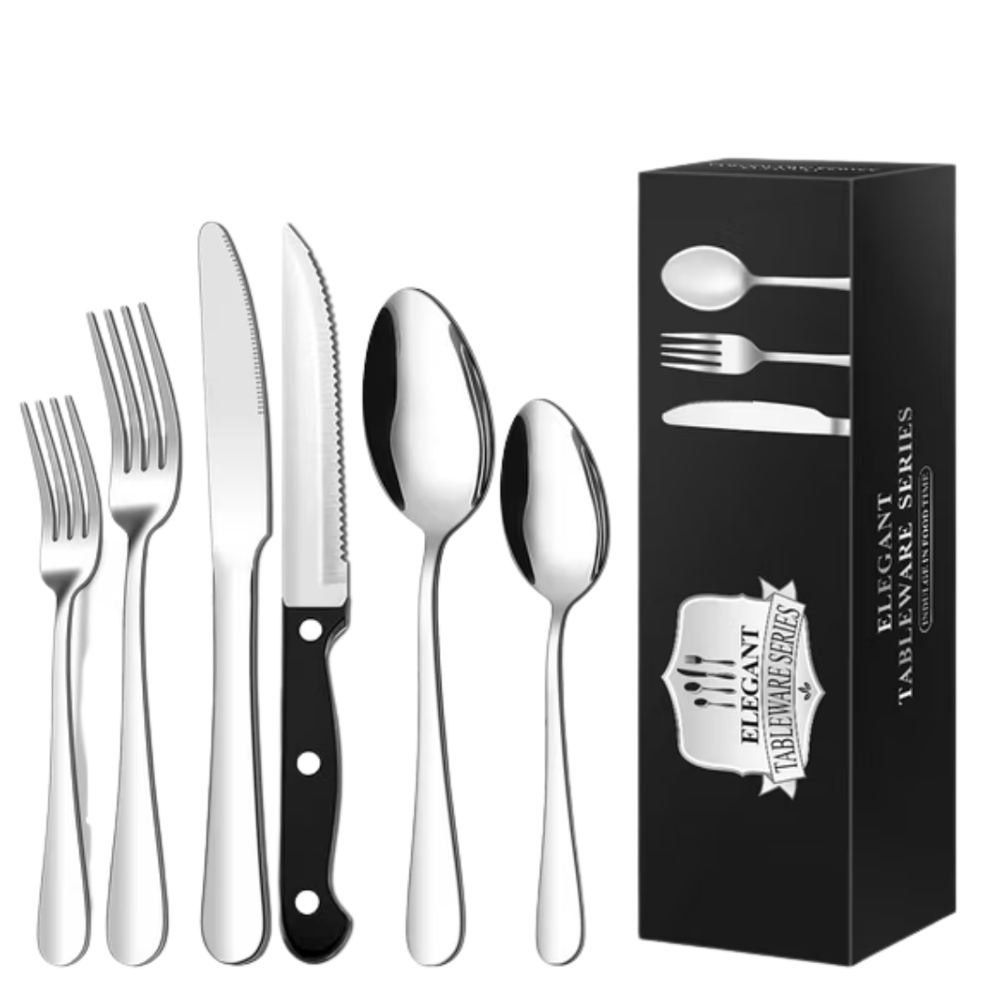 24-Piece Tinana Stainless Steel Cutlery Silverware Sets