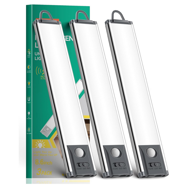 3-Pack 8" 1000mah Under Cabinet LED Lights