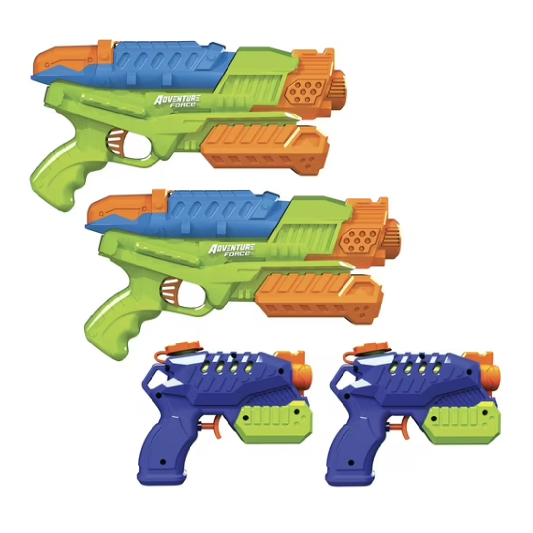 4-Pack Adventure Force Aqua Squad Water Strike Blaster Set