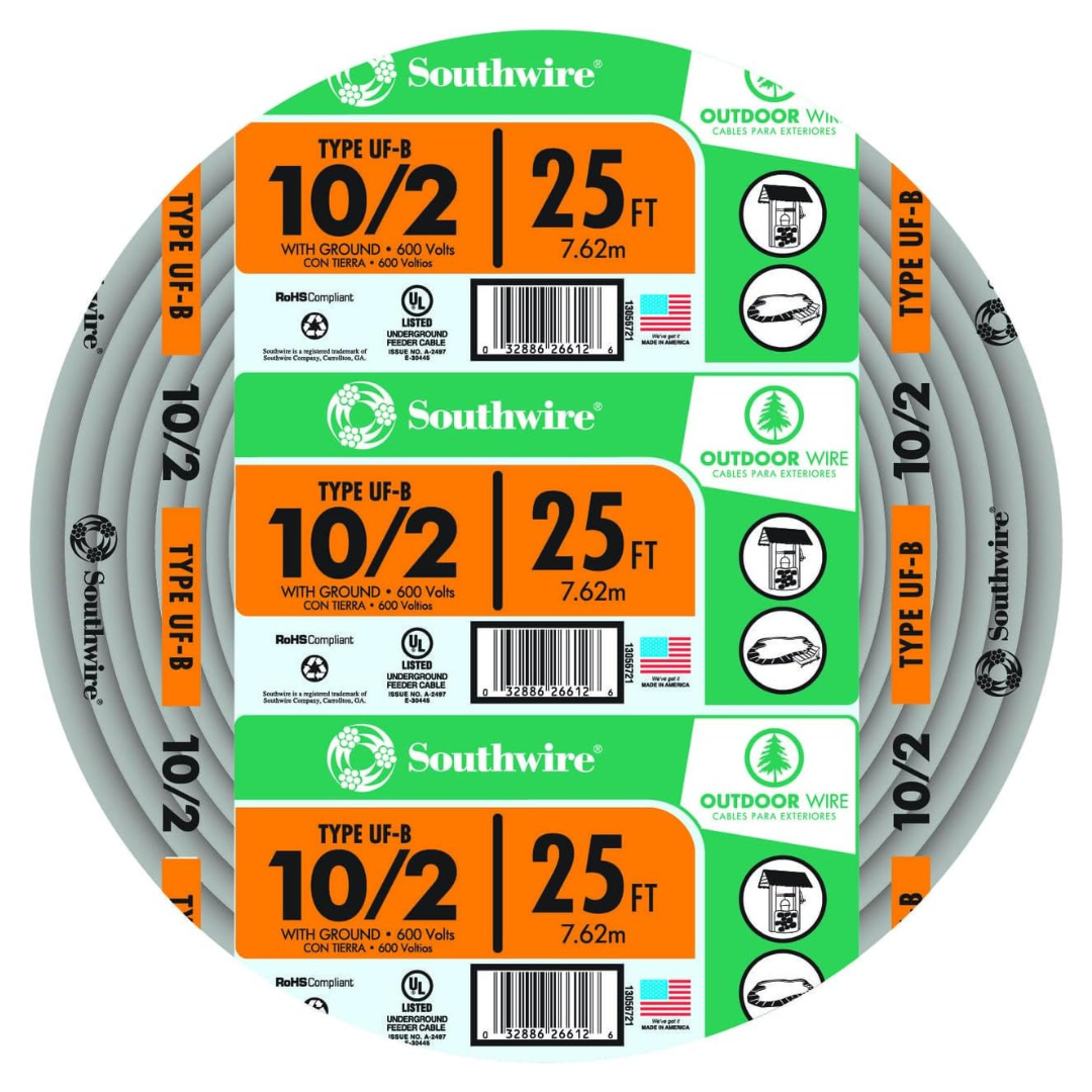50-Feet Southwire 13055922 12/2WG UF Wire (Copper)