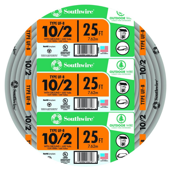 50-Feet Southwire 13055922 12/2WG UF Wire (Copper)
