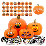 64-Pack Ayieyill Pumpkin Decorating Halloween Stickers