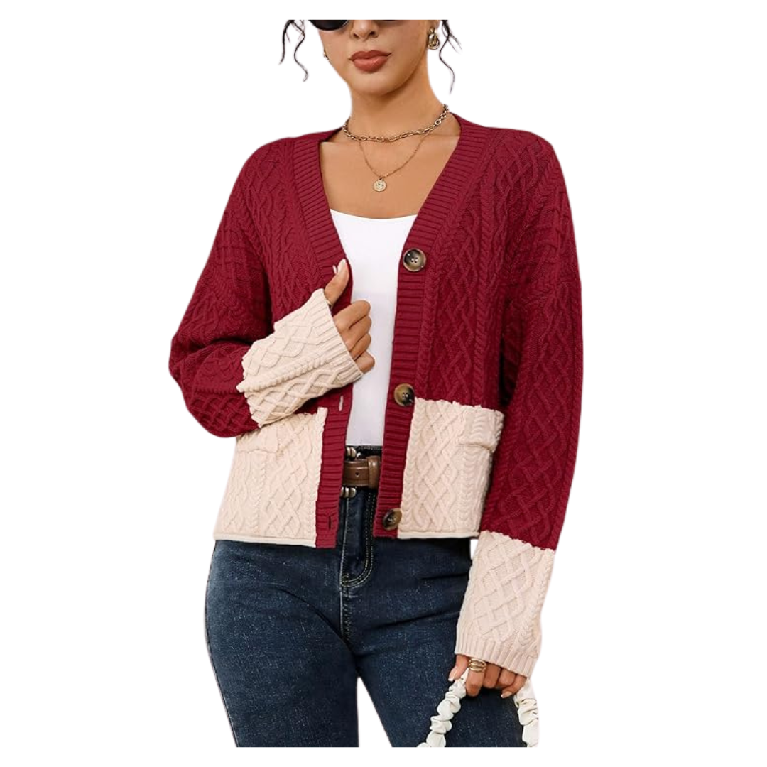 Women's V Neck Cropped Cardigan Sweaters (Various)