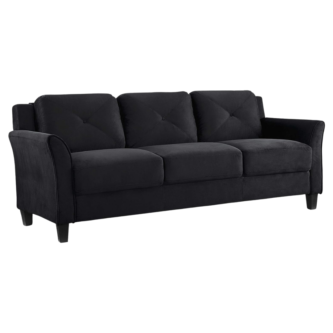 Lifestyle Solutions Rectangular Harrington Fabric Curved Sofa