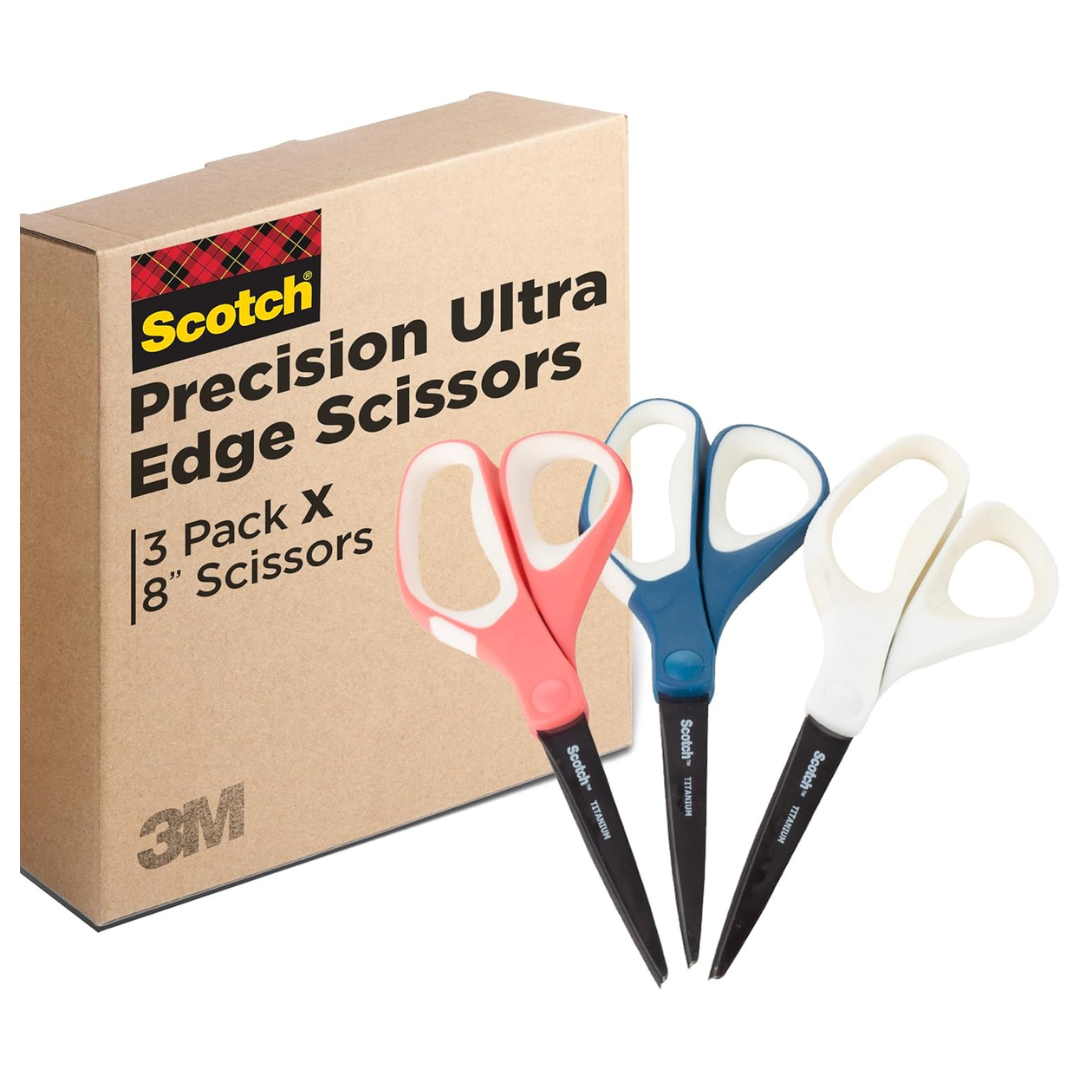 3-Pack Scotch 8" Precision Ultra Edge Scissors