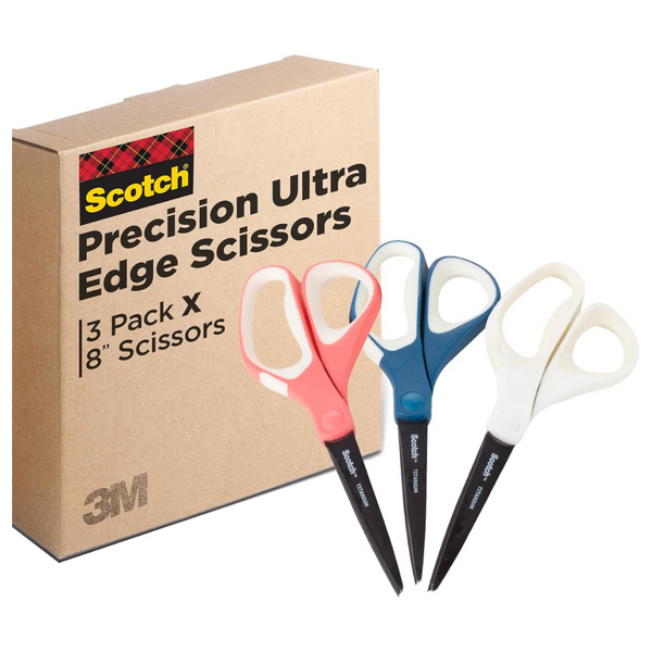 3-Pack Scotch 8" Precision Ultra Edge Scissors