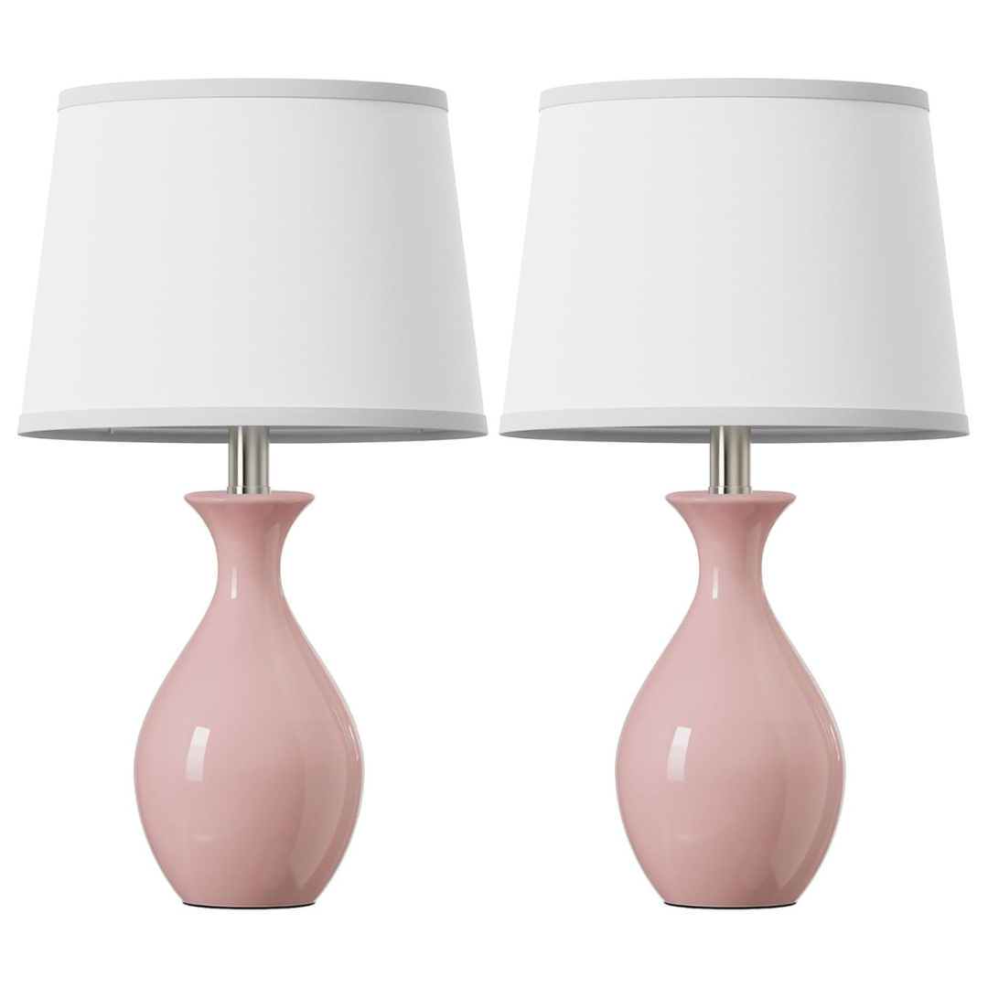 Set Of 2 Modern Ceramic Bedside Table Lamp