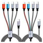 2-Pack 4-in-1 5ft USB C Multi Charging Cable (Various)