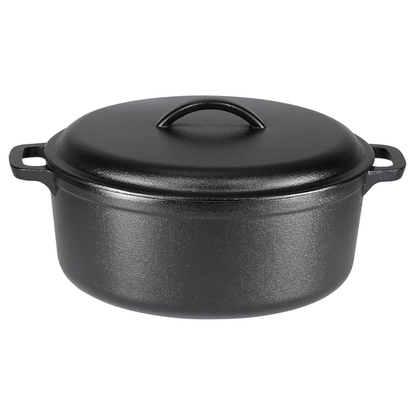 Amazon Basics 7-Quart Round Pre-Seasoned Cast Iron Dutch Oven Pot