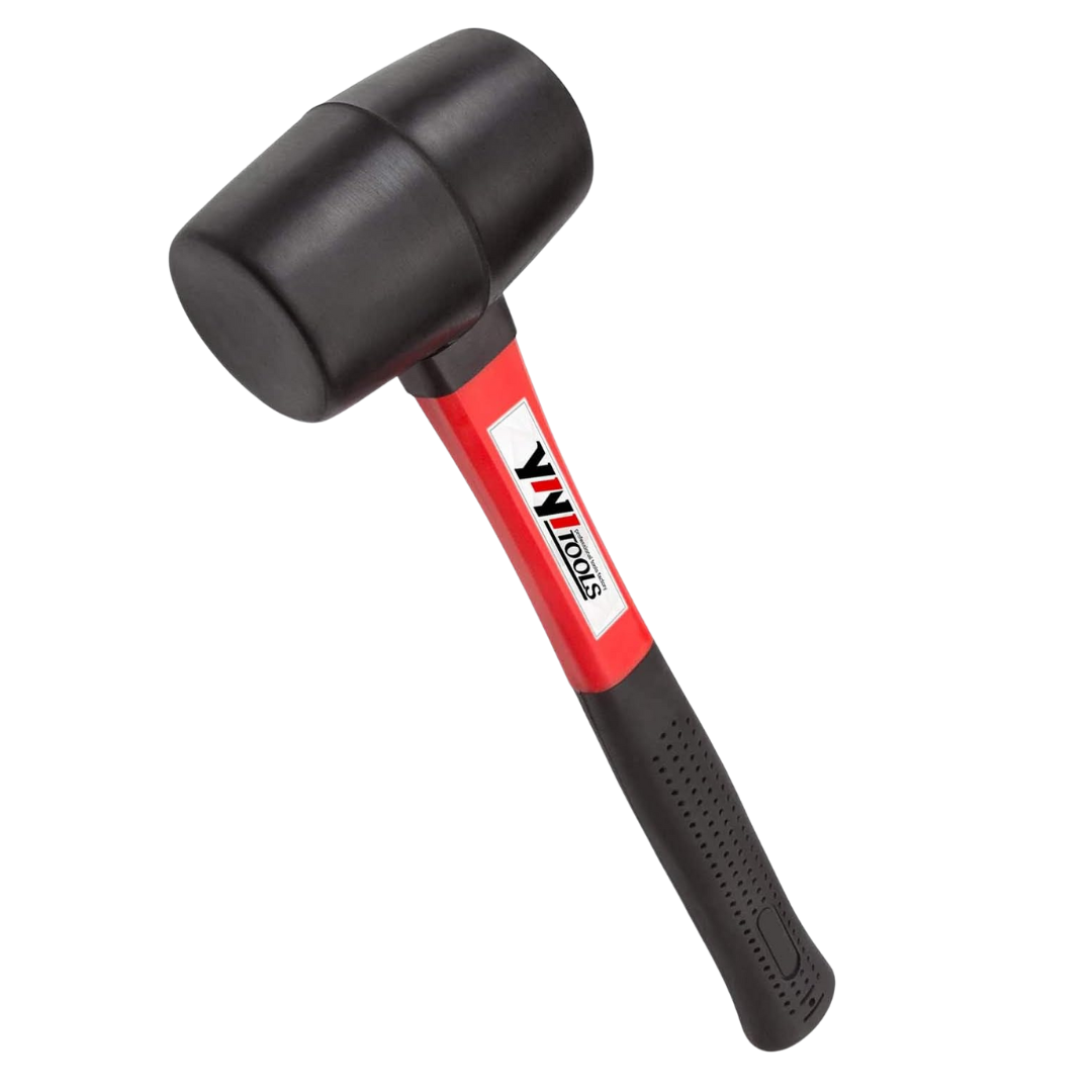 16-Oz Rubber Mallet Hammer With Fiberglass Handle