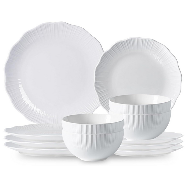 12-Piece Porcelain Plates And Bowls Set
