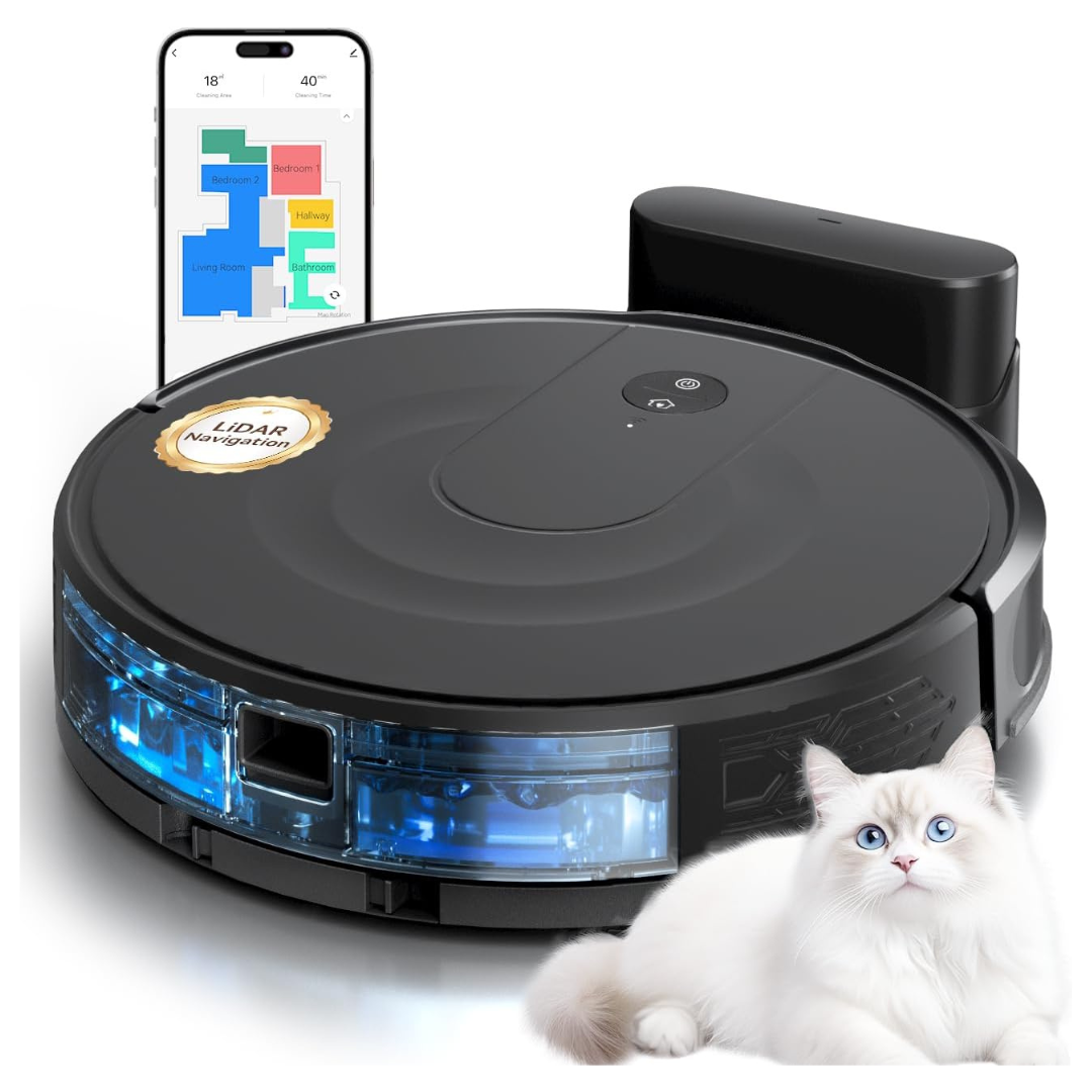 Robot Vacuum and Mop Combo With 9000Pa Suction
