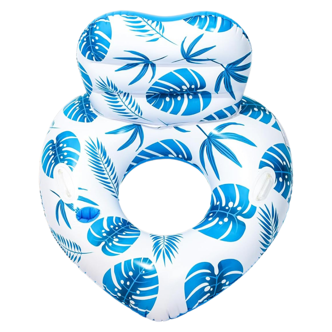 Inflatable Unibody Pool Lounger Float With Cup Holders & Handle