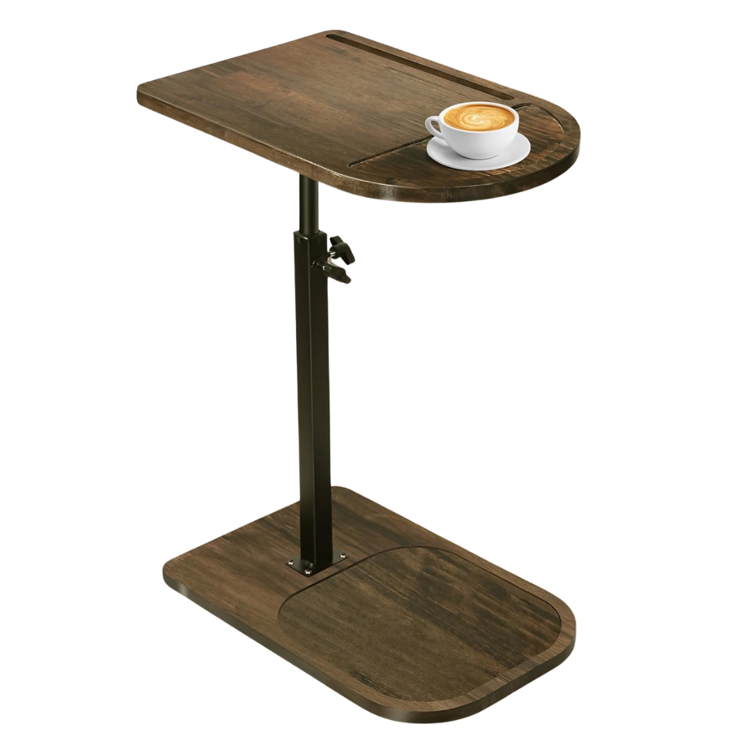 Adjustable Side Table Sofa Tray Tables With Phone & Tablet Slot