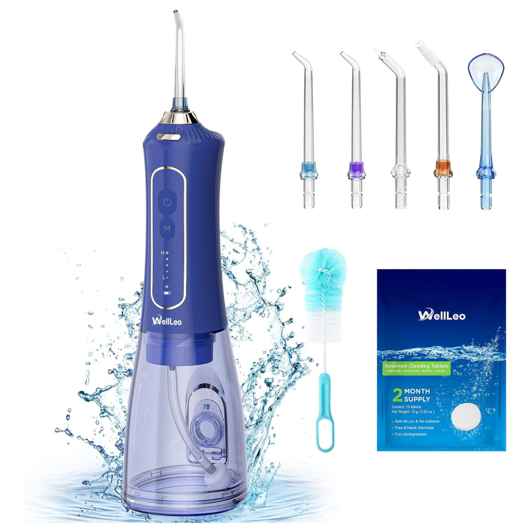 300ML Rechargeable Cordless Oral Water Flosser With 5 Modes 5 Jet Tips