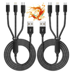 2-Pack 4ft 3-in-1 Universal USB Charging Cable