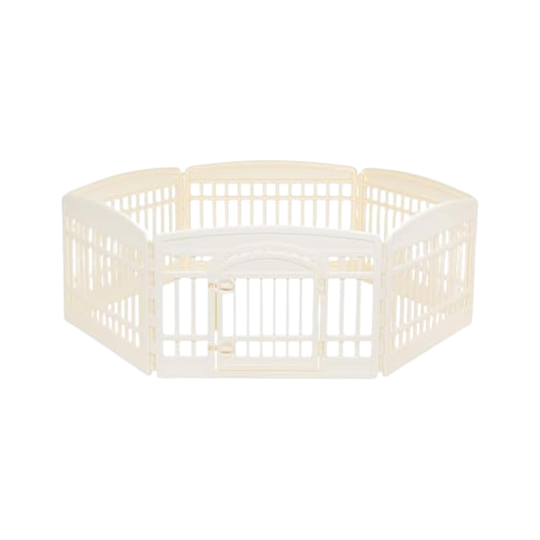 24" 6-Panel Indoor Pet Dog Hexagonal Playpen With Door
