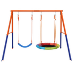 Musment Kids Swing Set With Saucer & Belt Seat (Max Load 440lbs)