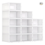 12-Pack X-Large Plastic Clear Shoe Storage Boxes