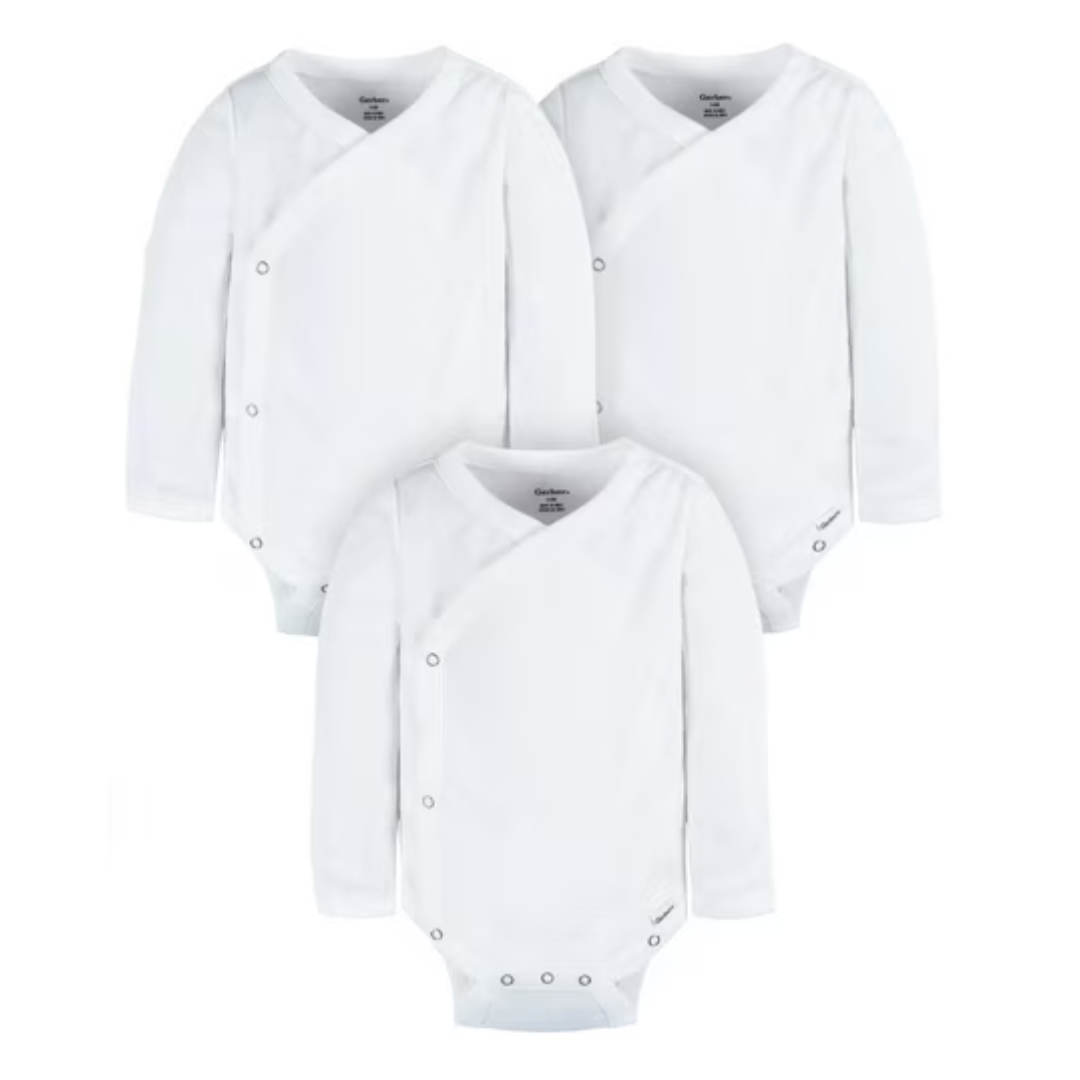 3-Pack Gerber Baby Unisex 100% Cotton Sidesnap Bodysuit
