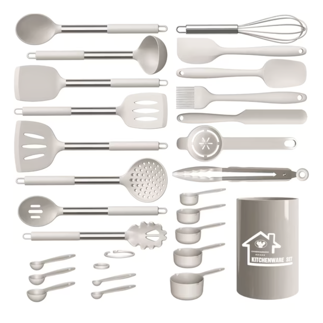 26-Piece Aartvark Stainless Steel Silicone Kitchen Utensils Set