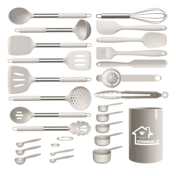 26-Piece Aartvark Stainless Steel Silicone Kitchen Utensils Set