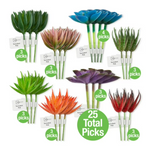 25-Pack Mainstays 4" Artificial Multicolor Mini Succulent Picks