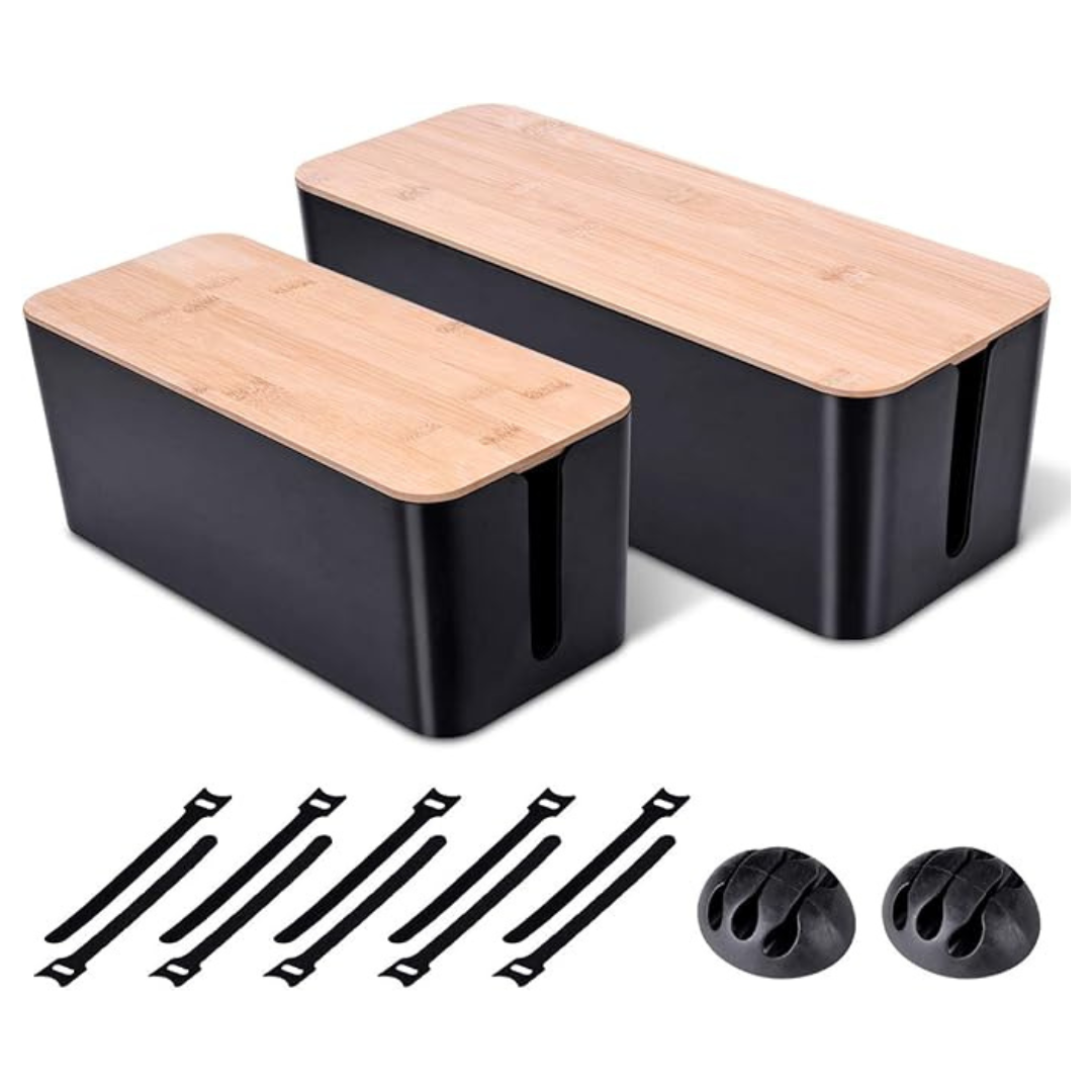 2-Pack Wooden Style Cable Management Box (Various)