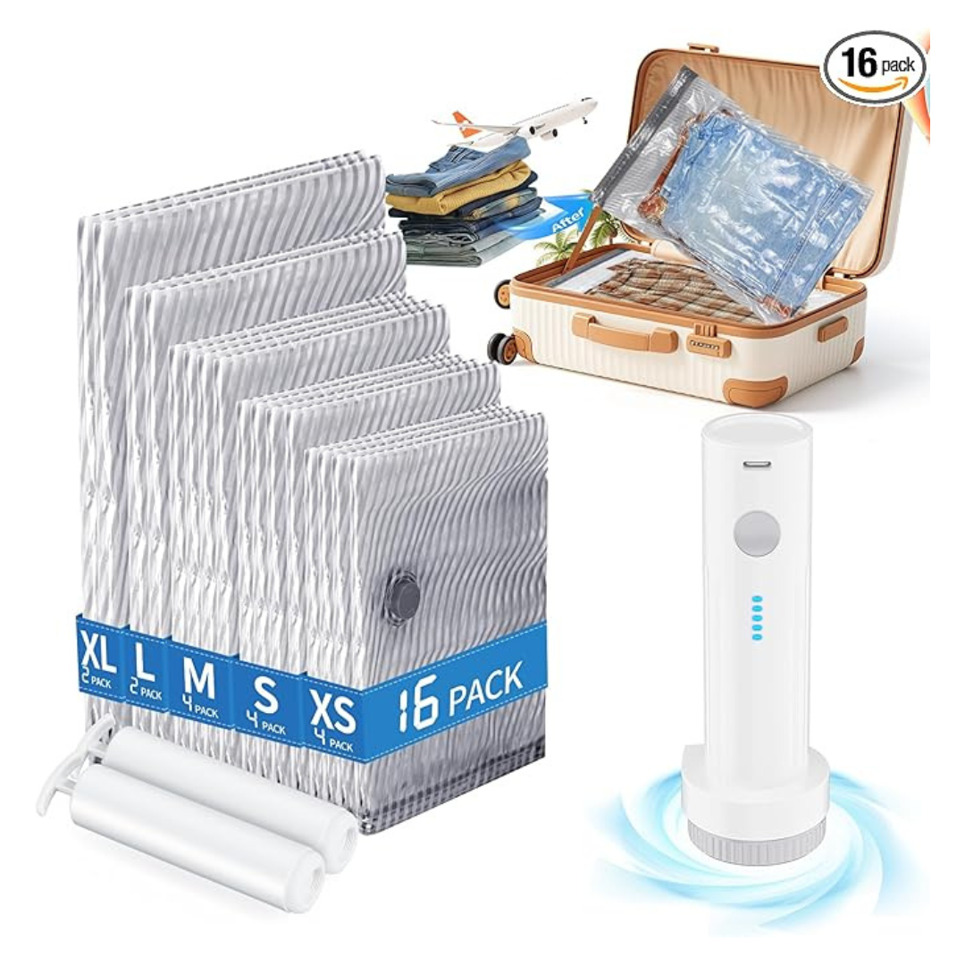 16-Pieces Vacuum Seal Bags With Electric Air Pump