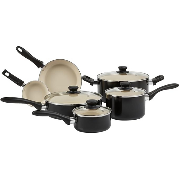 11-Piece Amazon Basics Ceramic Nonstick Pots and Pans Set