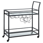FirsTime & Co. Black Francesca 2-Tier Mobile Bar Cart (Black)