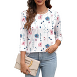 Women's Smart CrewNeck Trendy Pleated Tunic Tops