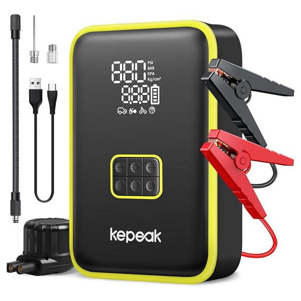 KEPEAK 4000A Car Jump Starter & 160PSI Tire Inflator w/18000mAh Power Bank