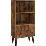 Vasagle 2-Tier Retro Bookcase with Doors