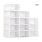12-Pack X-Large Plastic Clear Shoe Storage Boxes