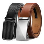 2-Pack Zitahli Men's Adjustable Leather Dress and Casual Ratchet Belts