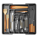 Cutlery Kitchen Drawer Organizer with Upgraded Sliding Track