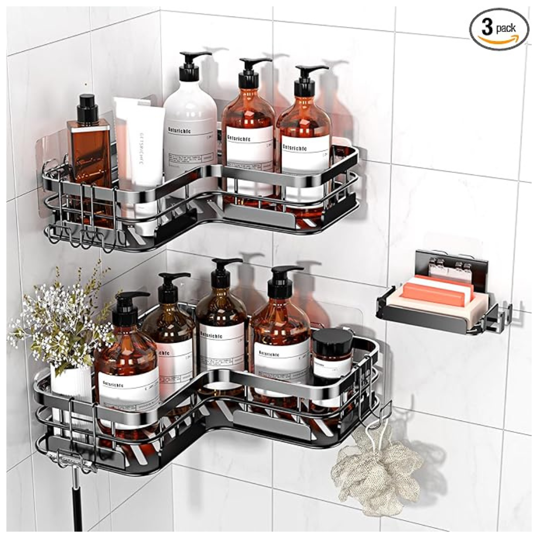 3-Pack Heavy-Duty Large Capacity Shower Caddy