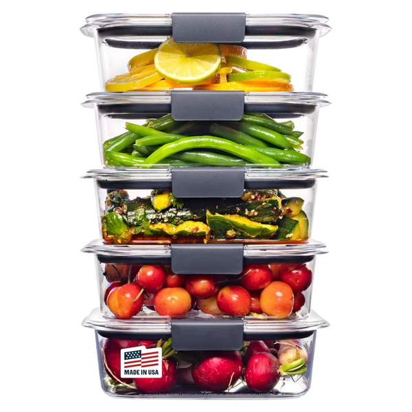 Set Of 5 Rubbermaid Brilliance Food Storage Containers (3.2 Cup)