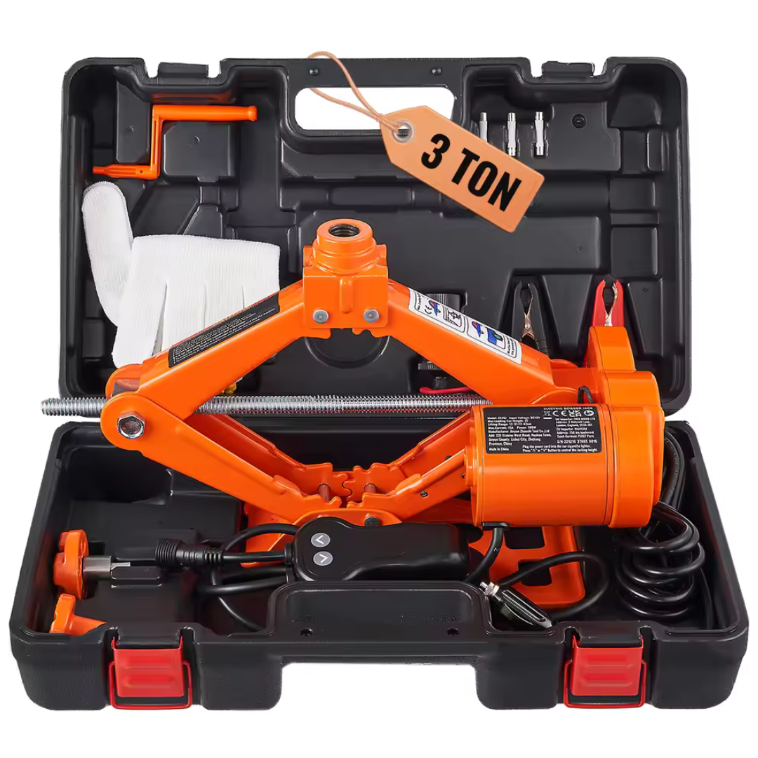 Portable Electric 3T Scissor Car Jack With Impact Wrench