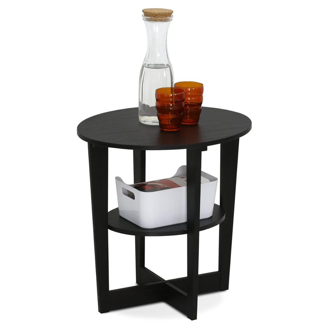Furinno Jaya 2 Tiered Round End Table